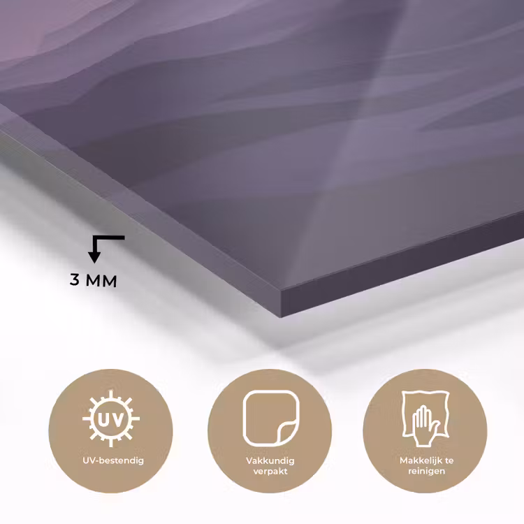 Heuvels - Paars - Mist - Zon plexiglas 5mm klein -sfeer2
