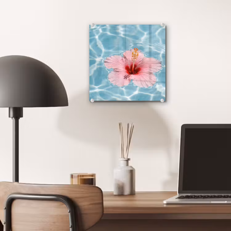 Hibiscus - Water - Roze plexiglas 5mm klein -sfeer6