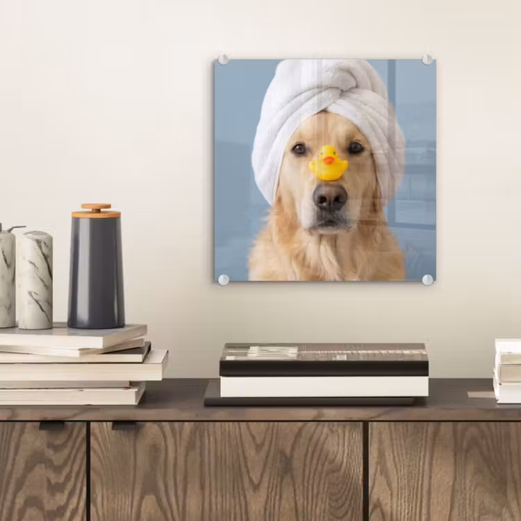 Hond - Badeend - Geel plexiglas 5mm klein -sfeer1