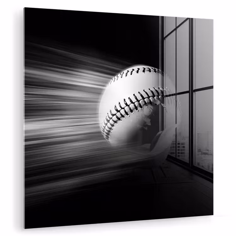 Honkbal - Wit - Vliegt plexiglas 5mm klein -zzzproduct_nieuw