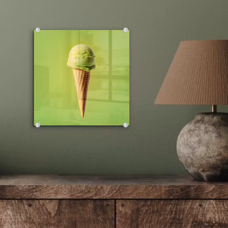 Hoorntje - Schepijs - Groen plexiglas 5mm klein -sfeer3
