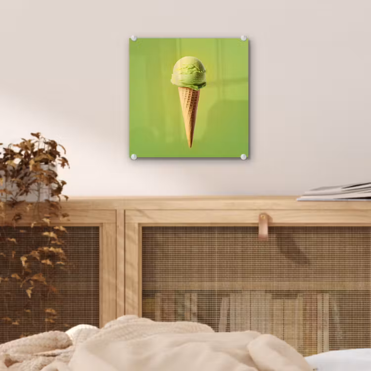 Hoorntje - Schepijs - Groen plexiglas 5mm klein -sfeer4