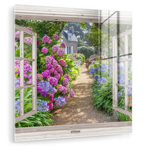 Hortensia - Doorkijk - Bloemen - Zomer - Paars - Pad plexiglas 5mm klein -zzzproduct_nieuw
