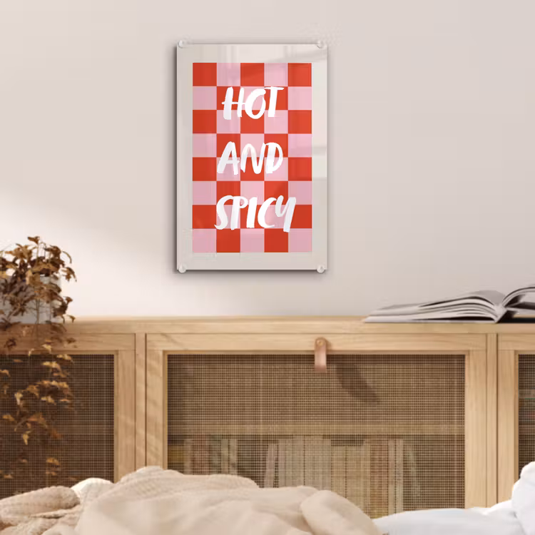 Hot - Spicy - Geruit - Rood plexiglas 5mm klein -sfeer4
