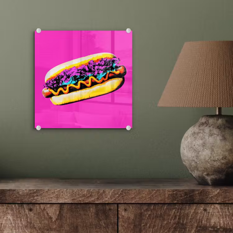 Hotdog - Roze - Retro plexiglas 5mm klein -sfeer3