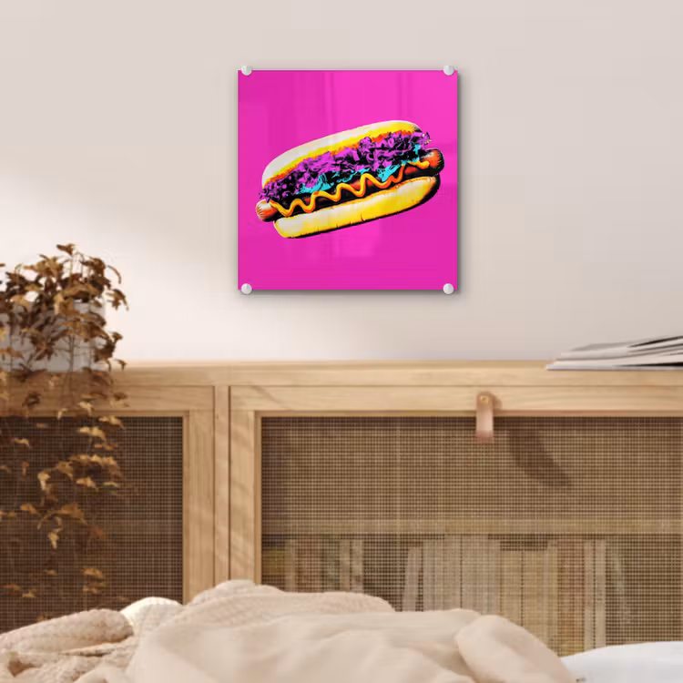 Hotdog - Roze - Retro plexiglas 5mm klein -sfeer4