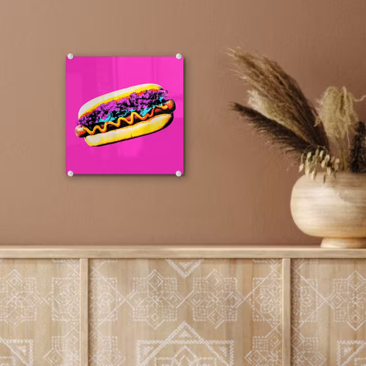 Hotdog - Roze - Retro plexiglas 5mm klein -sfeer5