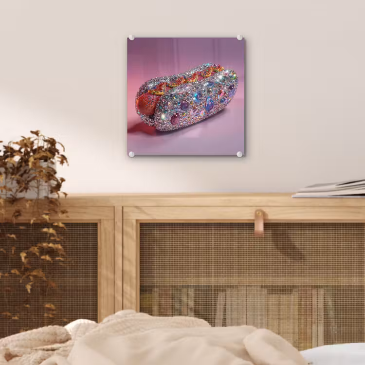 Hotdog - Steentjes - Glitters - Paars plexiglas 5mm klein -sfeer4