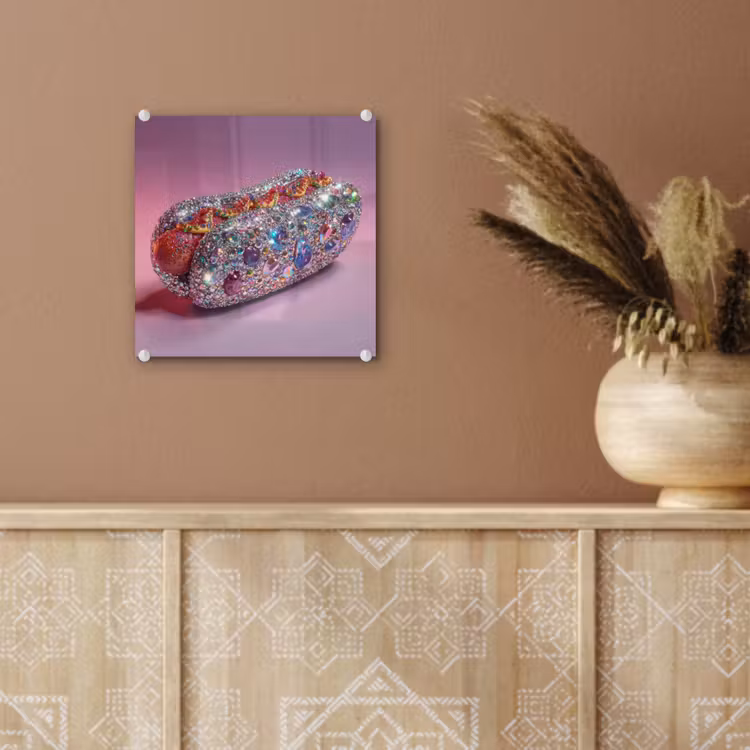 Hotdog - Steentjes - Glitters - Paars plexiglas 5mm klein -sfeer5