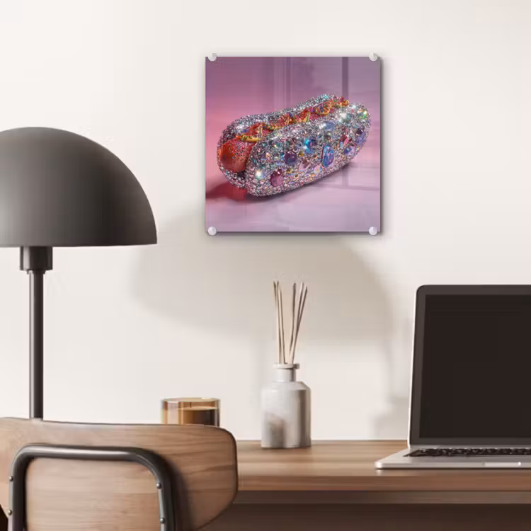 Hotdog - Steentjes - Glitters - Paars plexiglas 5mm klein -sfeer6