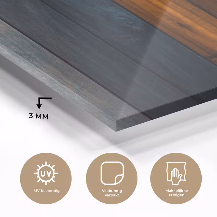 Hout - Planken - Donker - Warm plexiglas 5mm klein -sfeer2