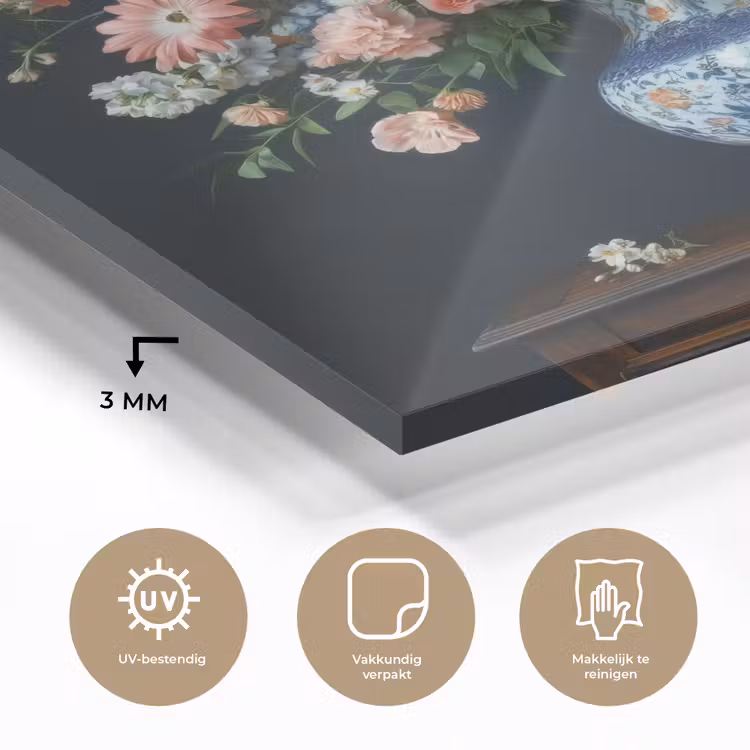 Hout - Vaas - Kleuren - Bloemen plexiglas 5mm klein -sfeer2