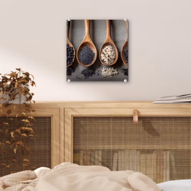 Houten - Lepels - Rijst - Zaden plexiglas 5mm klein -sfeer4