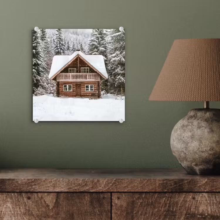 Huis - Bos - Winter - Natuur - Sneeuw plexiglas 5mm klein -sfeer3
