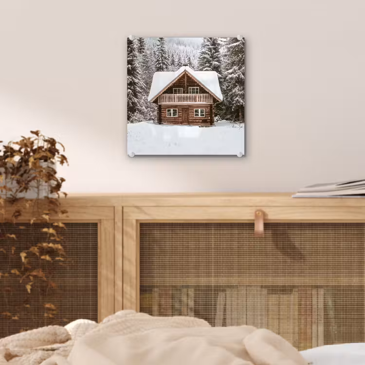Huis - Bos - Winter - Natuur - Sneeuw plexiglas 5mm klein -sfeer4