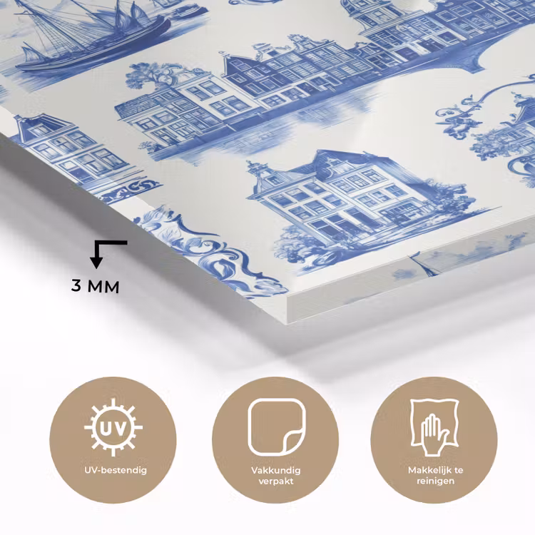 Huizen - Schepen - Blauw plexiglas 5mm klein 11 -sfeer2
