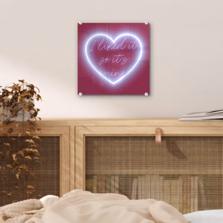 I liked it so it's mine - Neon hart - Roze plexiglas 5mm klein -sfeer4
