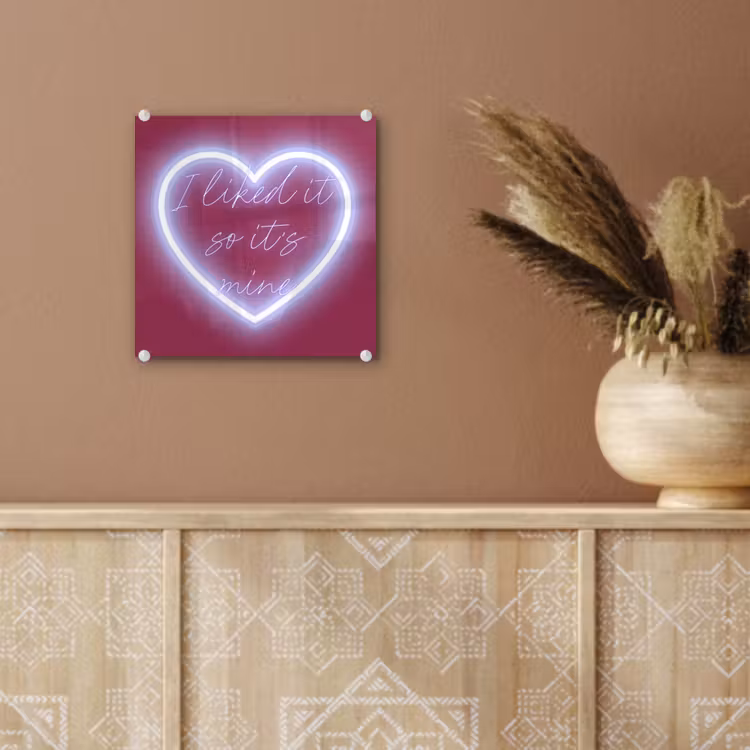 I liked it so it's mine - Neon hart - Roze plexiglas 5mm klein -sfeer5