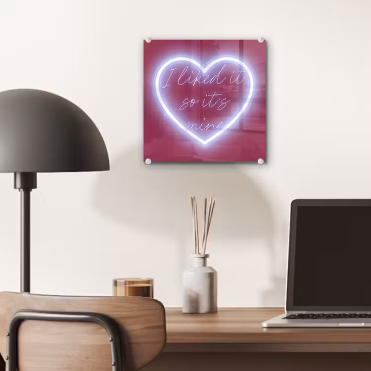 I liked it so it's mine - Neon hart - Roze plexiglas 5mm klein -sfeer6