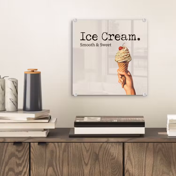 Ice cream - Softijs - Kleurrijk - Kers plexiglas 5mm klein -sfeer1