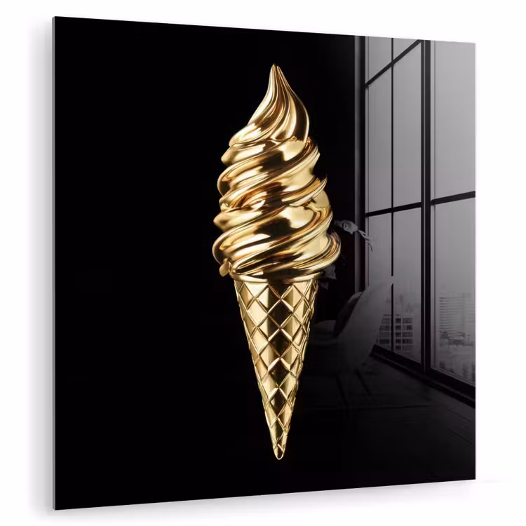 Ijs - Goud - Zwart - Eten plexiglas 5mm klein -zzzproduct_nieuw