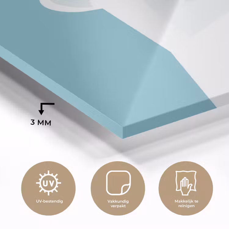 Ijsbeer - Lichtblauw - Minimalistisch plexiglas 5mm klein -sfeer2