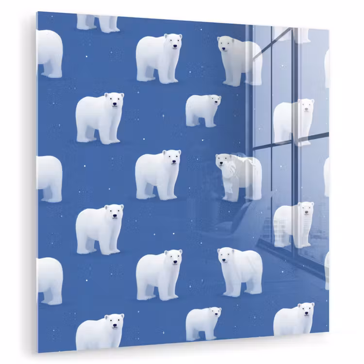 IJsbeer - Patroon - Blauw plexiglas 5mm klein 11 -zzzproduct_nieuw