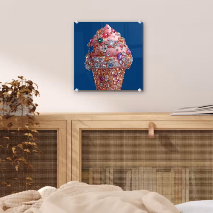 Ijsje - Hoorntje - Steentjes - Blauw plexiglas 5mm klein -sfeer4