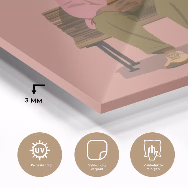 Illustratie - Bankje - Personen - Minimalistisch plexiglas 5mm klein -sfeer2