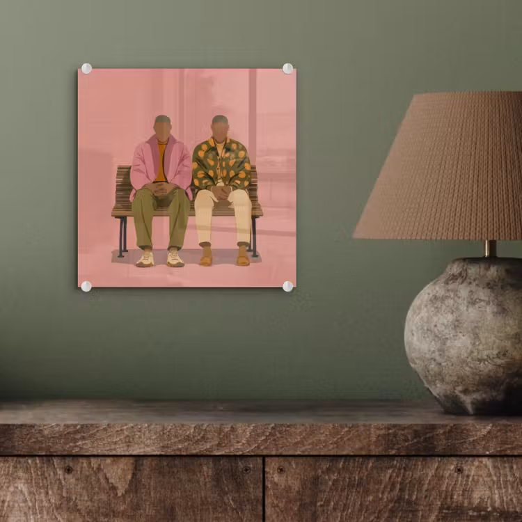 Illustratie - Bankje - Personen - Minimalistisch plexiglas 5mm klein -sfeer3