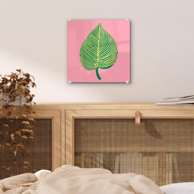 Illustratie - Blad - Minimalistisch - Groen plexiglas 5mm klein -sfeer4