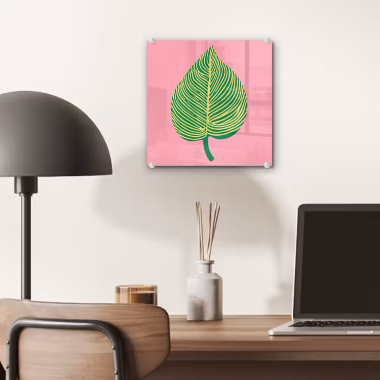 Illustratie - Blad - Minimalistisch - Groen plexiglas 5mm klein -sfeer6
