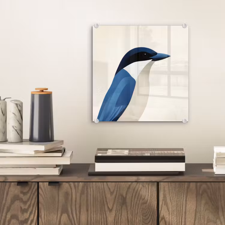 Illustratie - Blauw - Vogel plexiglas 5mm klein -sfeer1