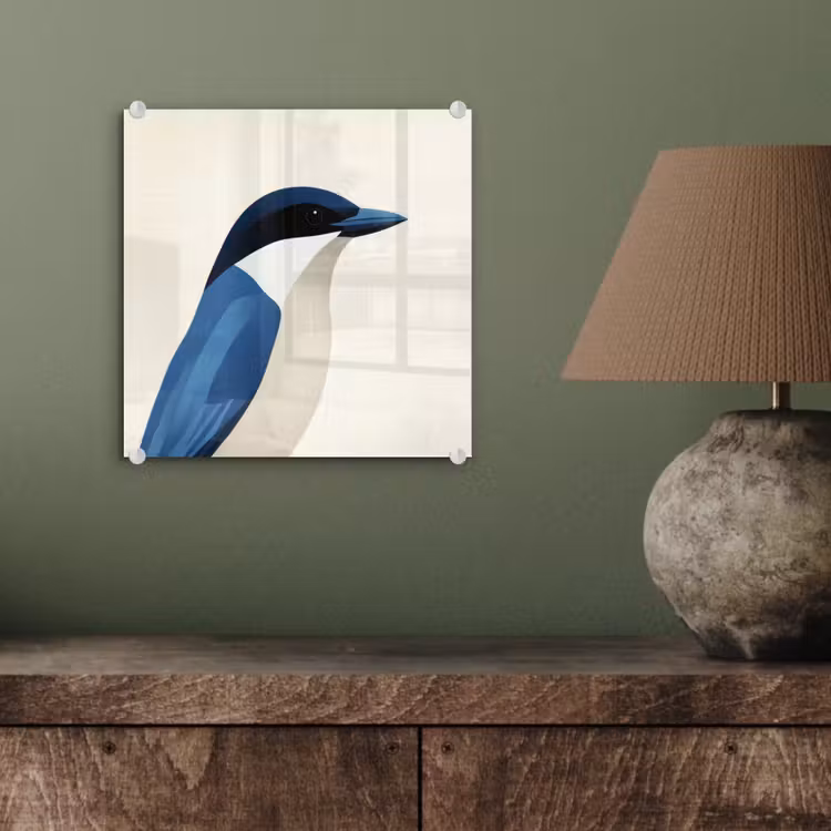 Illustratie - Blauw - Vogel plexiglas 5mm klein -sfeer3