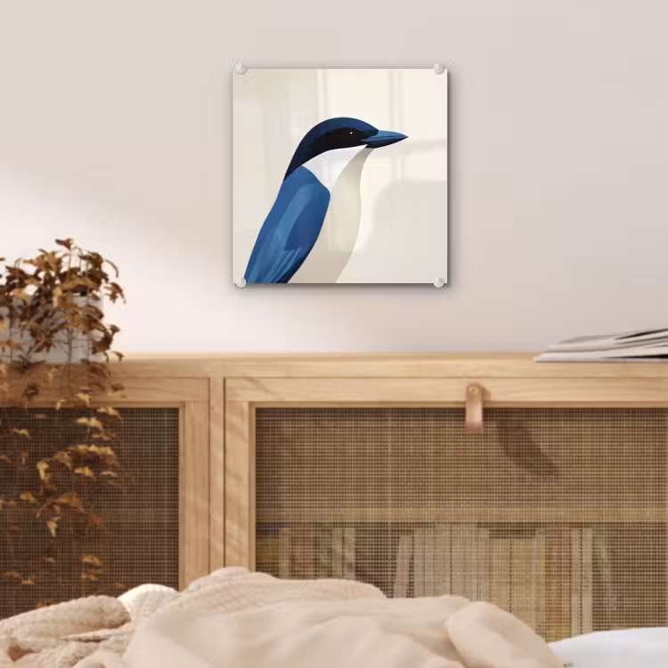 Illustratie - Blauw - Vogel plexiglas 5mm klein -sfeer4