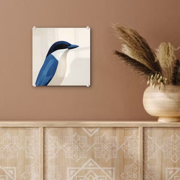 Illustratie - Blauw - Vogel plexiglas 5mm klein -sfeer5