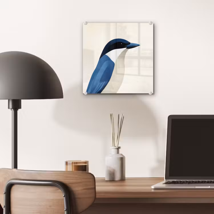 Illustratie - Blauw - Vogel plexiglas 5mm klein -sfeer6