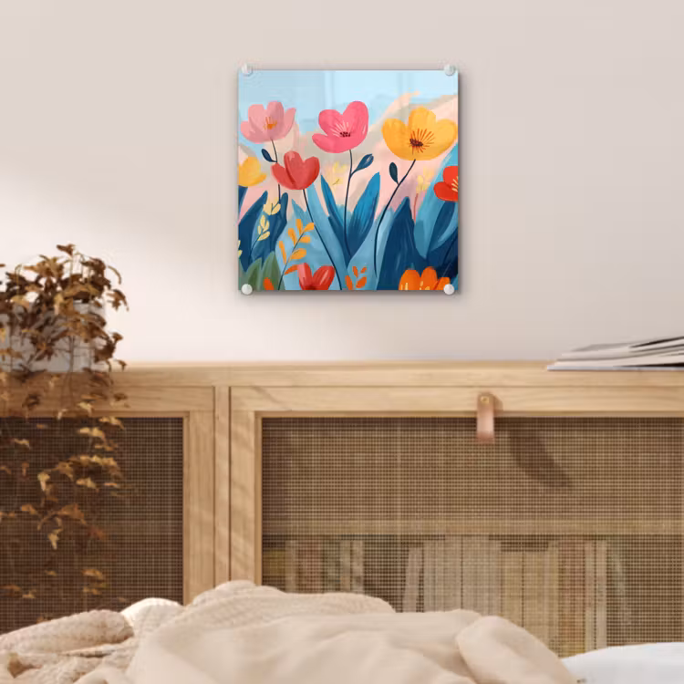 Illustratie - Bloemen - Kleurrijk plexiglas 5mm klein -sfeer4