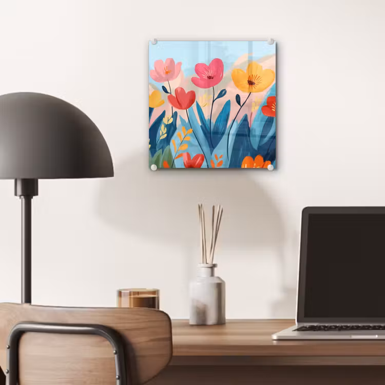 Illustratie - Bloemen - Kleurrijk plexiglas 5mm klein -sfeer6