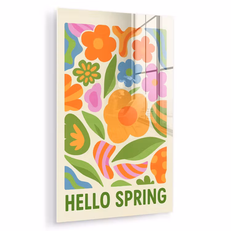 Illustratie - Bloemen - Quote - Kleurrijk plexiglas 5mm klein -zzzproduct_nieuw