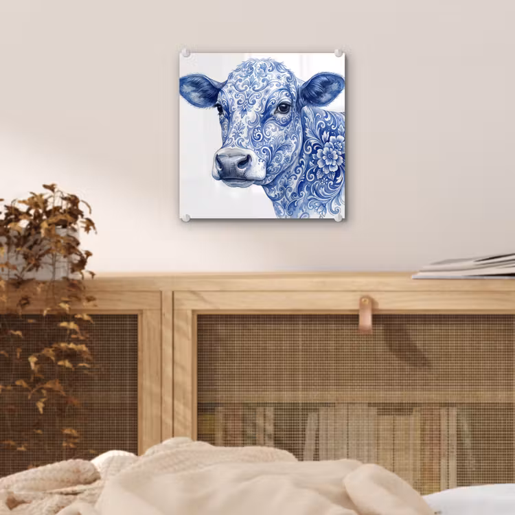 Illustratie - Koe - Blauw plexiglas 5mm klein -sfeer4
