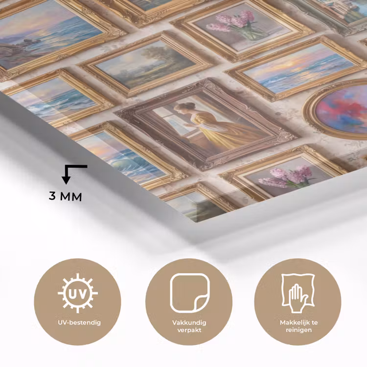 Interieur - Kunst - Collectie - Klassiek - Goud plexiglas 5mm klein -sfeer2
