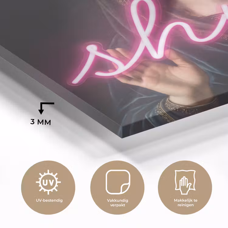 Ironisch - Tekst - Neon plexiglas 5mm klein -sfeer2