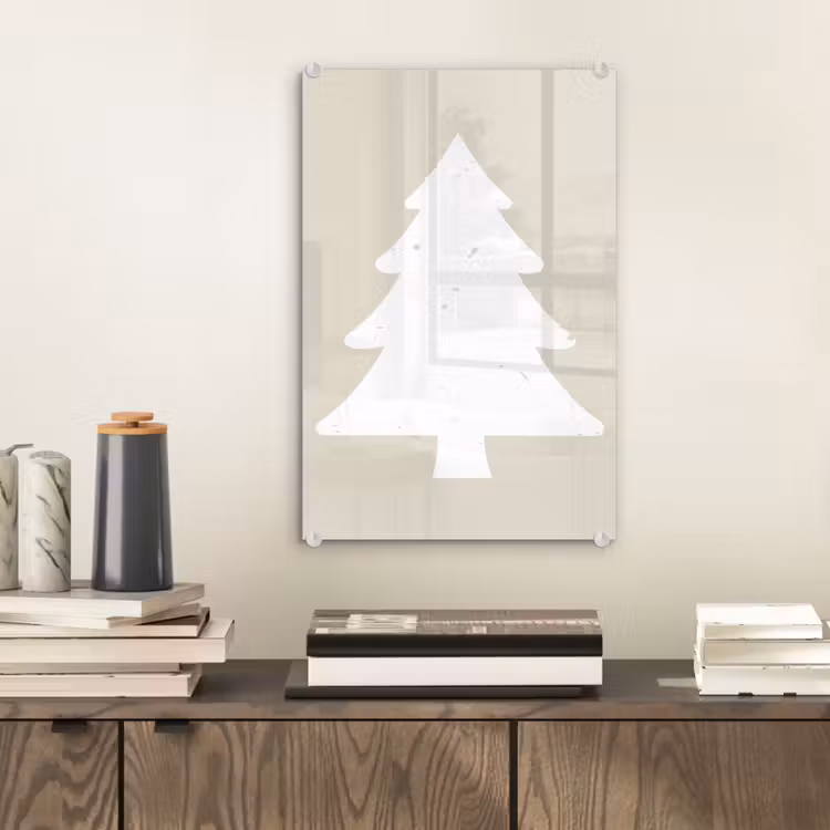 Japandi - Kerstboom - Beige - Kerstversiering plexiglas 5mm klein -sfeer1