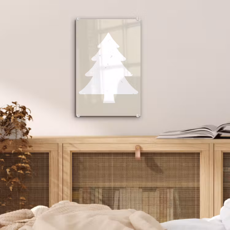 Japandi - Kerstboom - Beige - Kerstversiering plexiglas 5mm klein -sfeer4