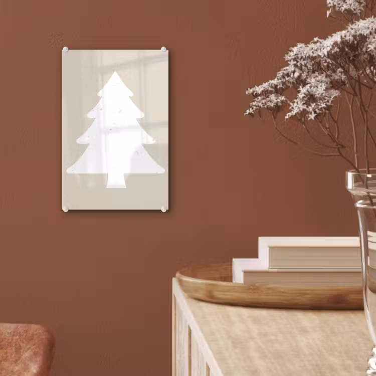 Japandi - Kerstboom - Beige - Kerstversiering plexiglas 5mm klein -sfeer5