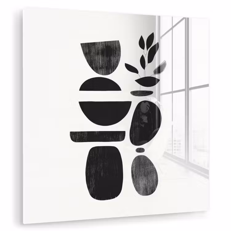 Japandi - Zwart - Abstract plexiglas 5mm klein -zzzproduct_nieuw