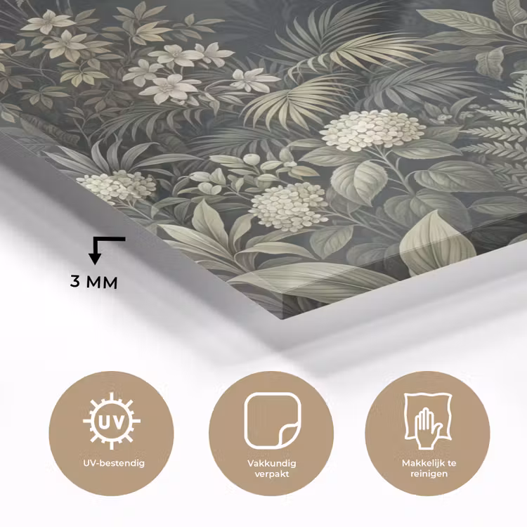 Jungle - Bladeren - Botanisch - Groen plexiglas 5mm klein -sfeer2
