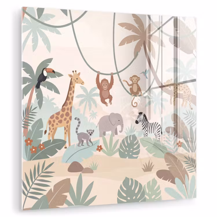 Jungle - Dieren - Groen plexiglas 5mm klein -zzzproduct_nieuw