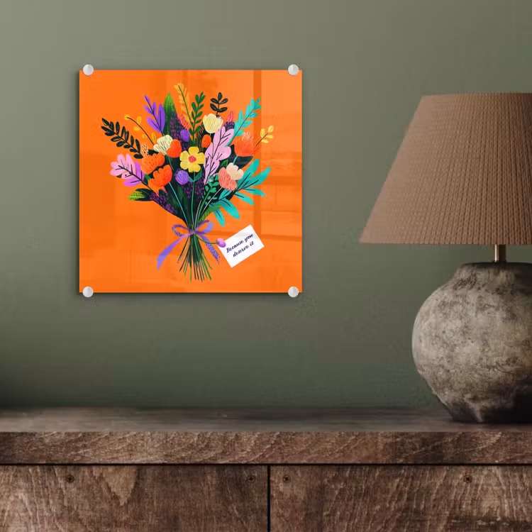 Kaartje - Boeket - Bloemen plexiglas 5mm klein -sfeer3